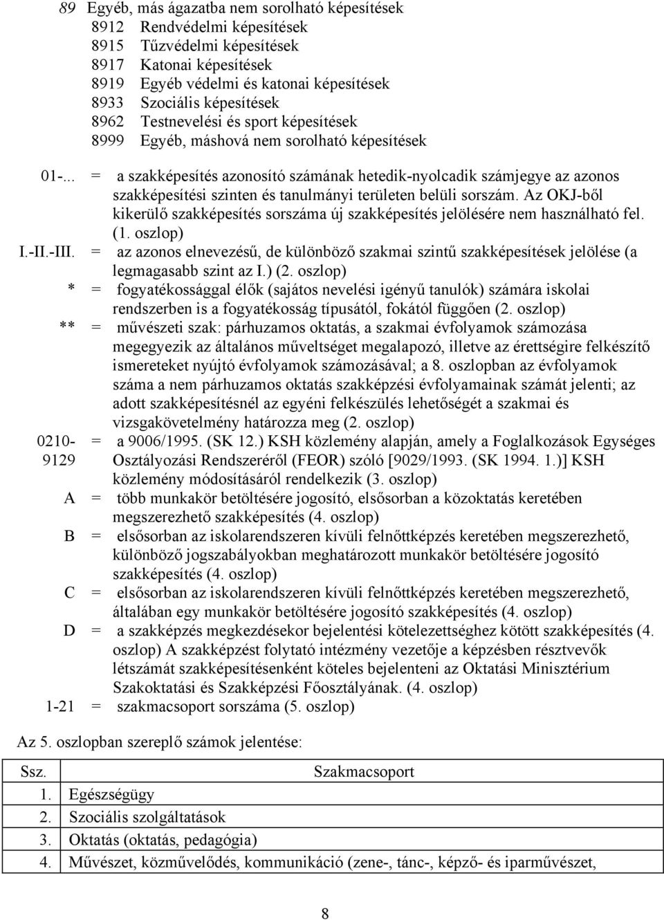 .. = a szakképesítés azonosító számának hetedik-nyolcadik számjegye az azonos szakképesítési szinten és tanulmányi területen belüli sorszám.