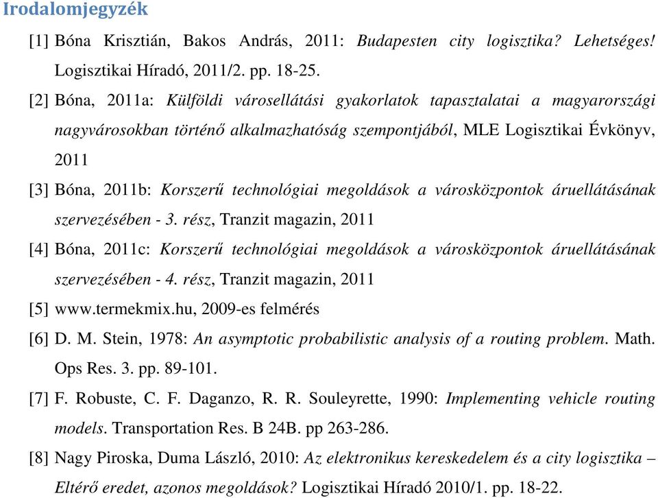 technológiai megoldások a városközpontok áruellátásának szervezésében - 3.