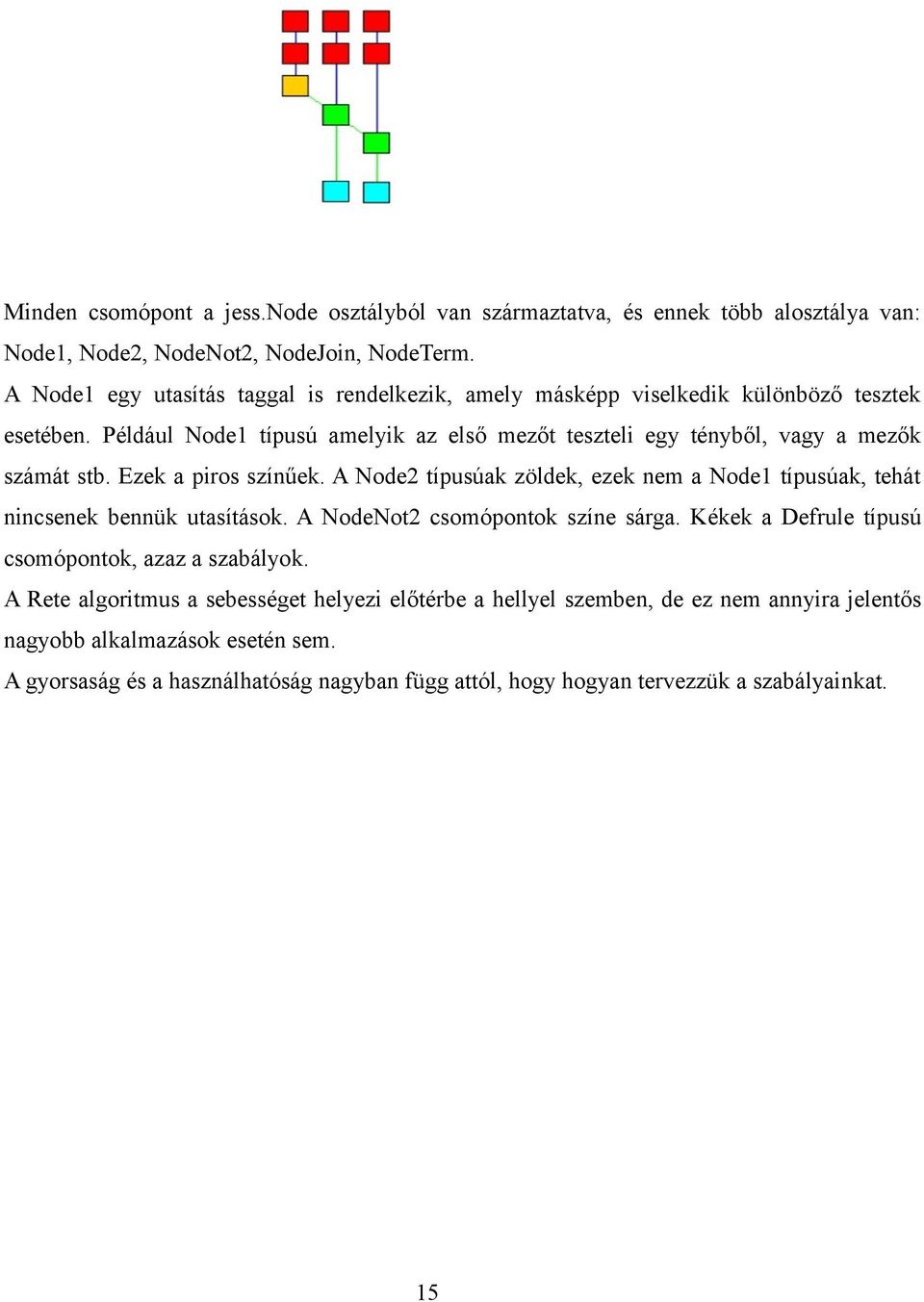 Például Node1 típusú amelyik az első mezőt teszteli egy tényből, vagy a mezők számát stb. Ezek a piros színűek.