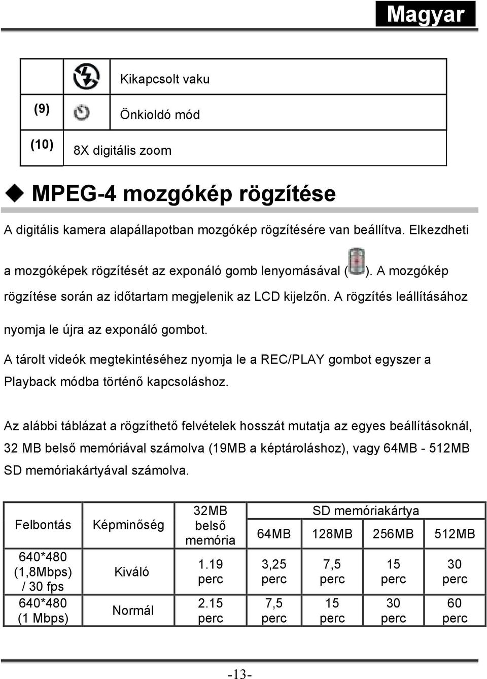 A tárolt videók megtekintéséhez nyomja le a REC/PLAY gombot egyszer a Playback módba történő kapcsoláshoz.