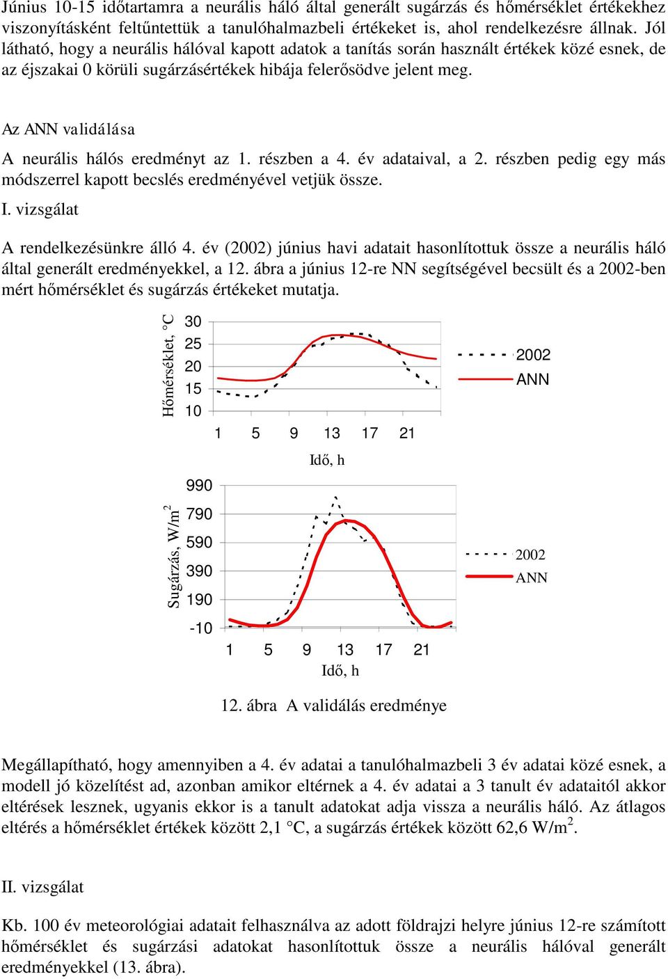 Az ANN validálása A neurális hálós eredményt az 1. részben a 4. év adataival, a 2. részben pedig egy más módszerrel kapott becslés eredményével vetjük össze. I. vizsgálat A rendelkezésünkre álló 4.