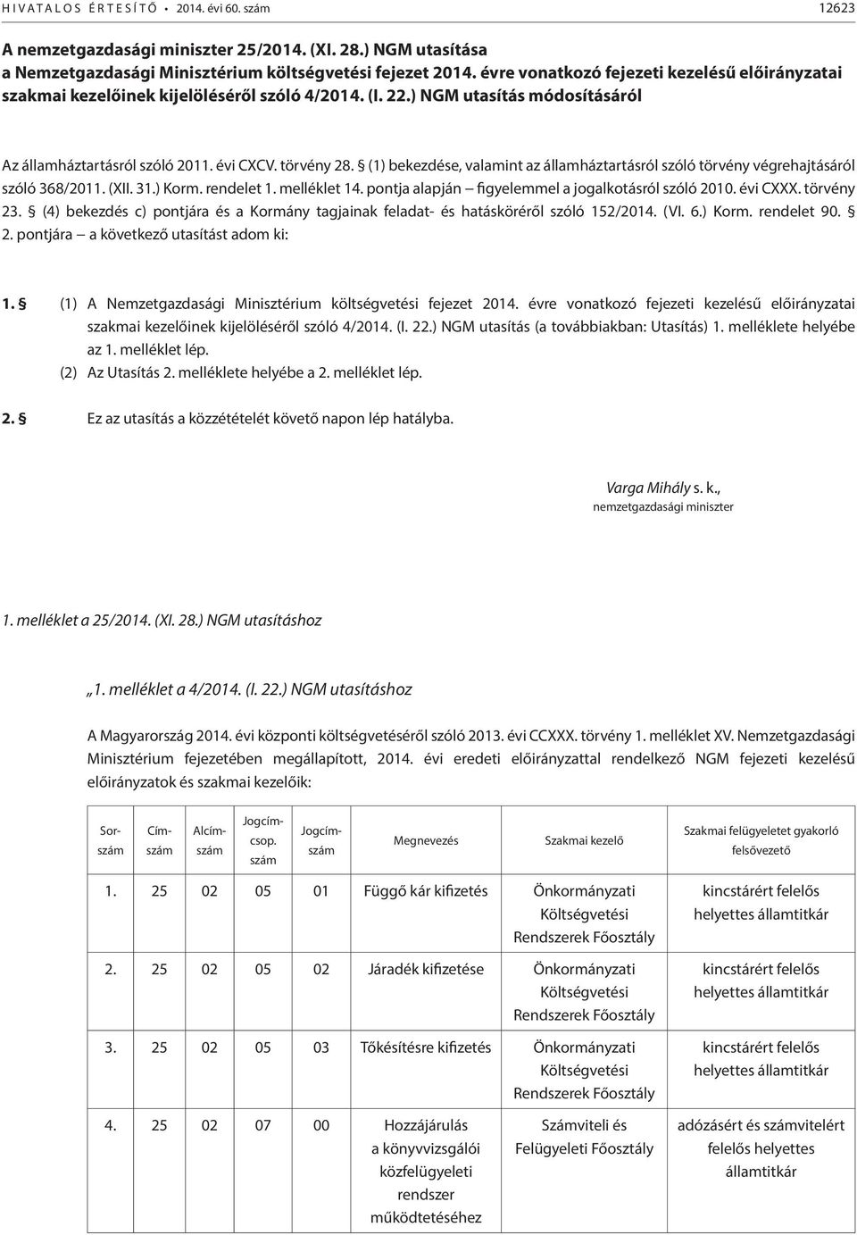 (1) bekezdése, valamint az államháztartásról szóló törvény végrehajtásáról szóló 368/2011. (XII. 31.) Korm. rendelet 1. melléklet 14. pontja alapján figyelemmel a jogalkotásról szóló 2010. évi CXXX.