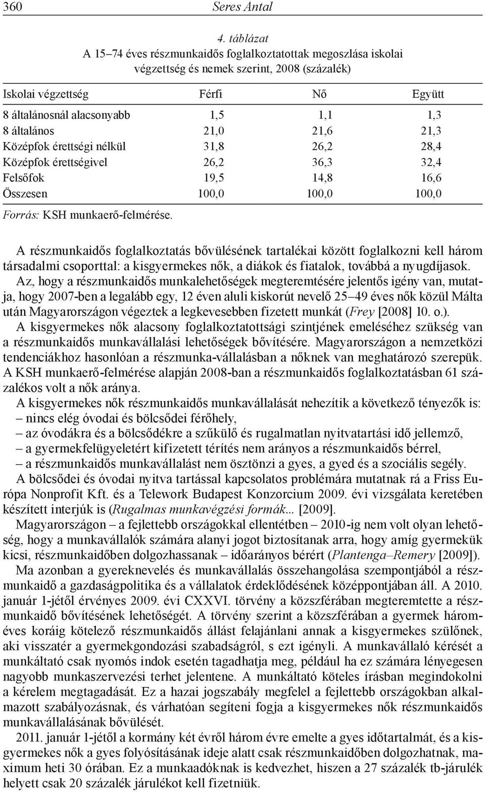 általános 21,0 21,6 21,3 Középfok érettségi nélkül 31,8 26,2 28,4 Középfok érettségivel 26,2 36,3 32,4 Felsőfok 19,5 14,8 16,6 Összesen 100,0 100,0 100,0 Forrás: KSH munkaerő-felmérése.