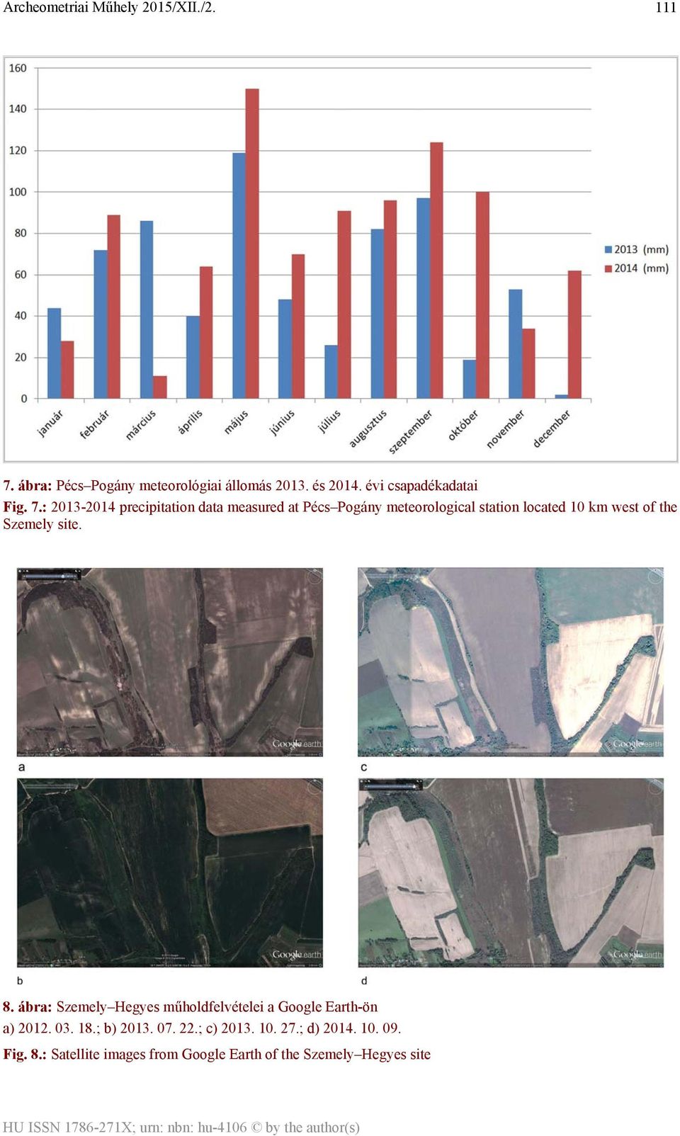 : 2013-2014 precipitation data measured at Pécs Pogány meteorological station located 10 km west of