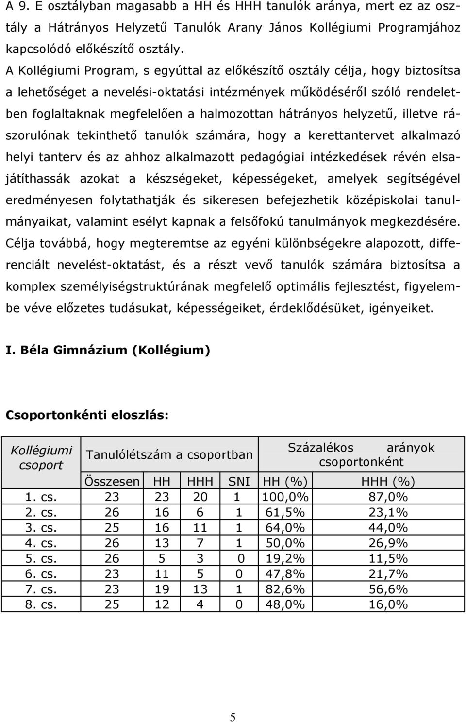 hátrányos helyzetű, illetve rászorulónak tekinthető tanulók számára, hogy a kerettantervet alkalmazó helyi tanterv és az ahhoz alkalmazott pedagógiai intézkedések révén elsajátíthassák azokat a