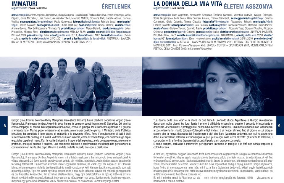 sceneggiatura/forgatókönyv: Paolo Genovese; fotografia/fényképezte: Fabrizio Lucci; montaggio/ vágó: Patrizio Morone; scenografia/díszlet: Chiara Balducci; costumi/jelmez: Grazia Materia;