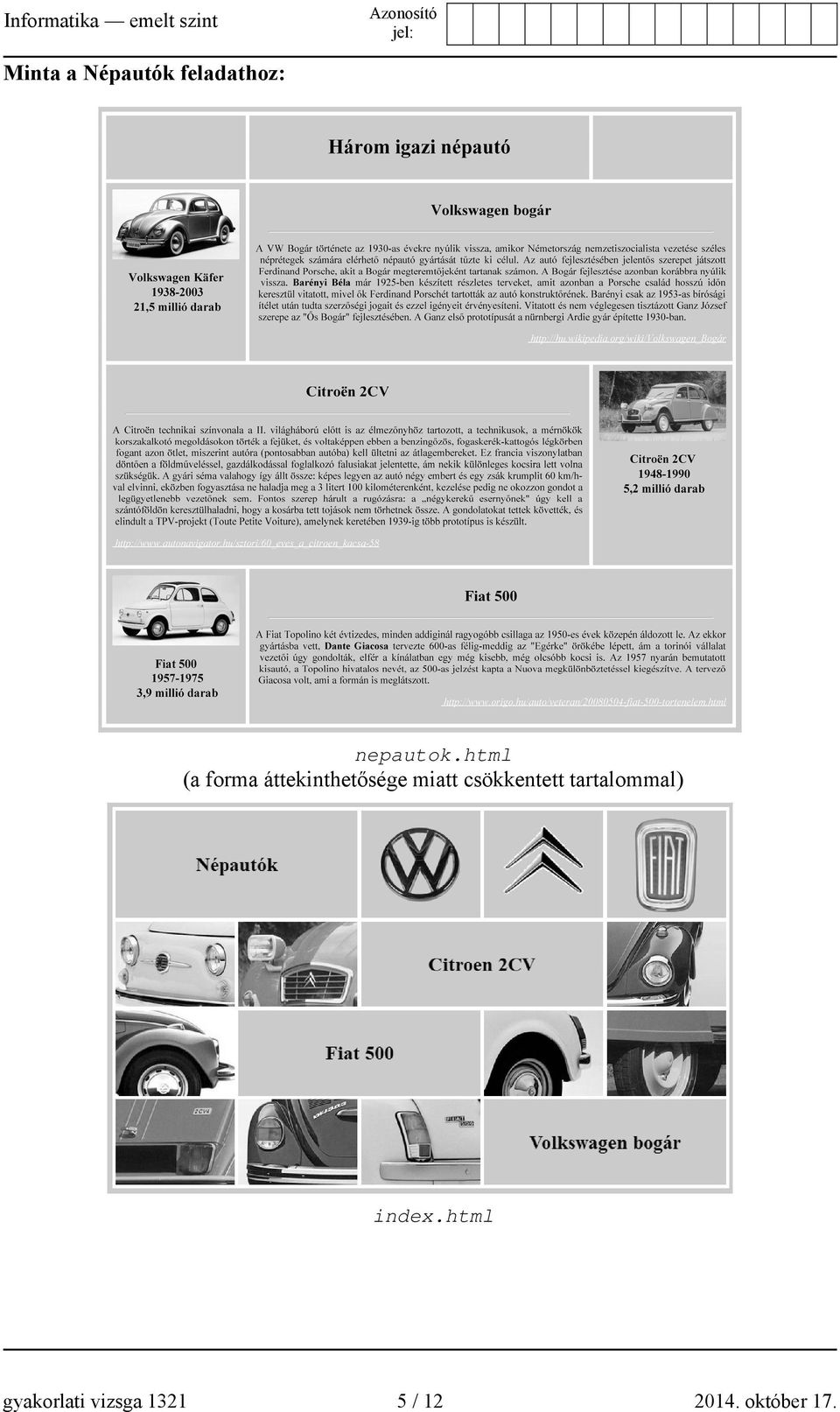 csökkentett tartalommal) index.
