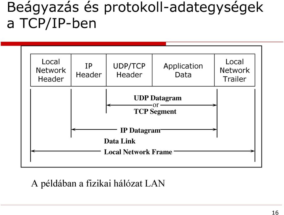Local Network Trailer UDP Datagram or TCP Segment IP