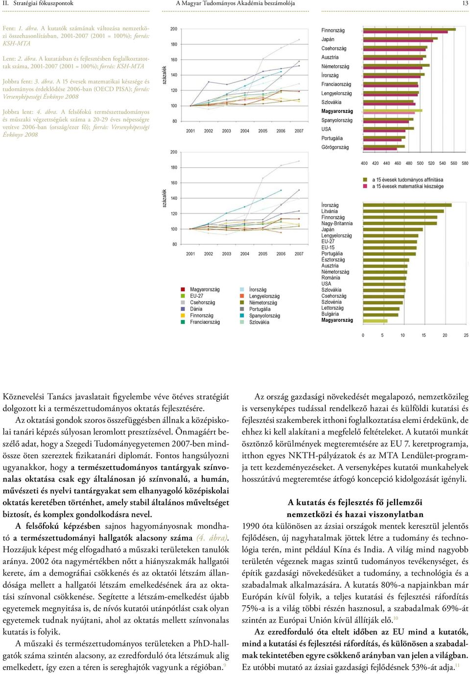 A 15 évesek matematikai készsége és tudományos érdeklődése 2006-ban (OECD PISA); forrás: Versenyképességi Évkönyv 2008 Jobbra lent: 4. ábra.