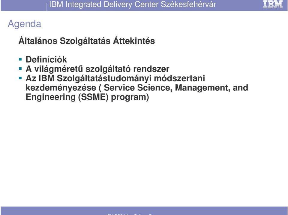 IBM Szolgáltatástudományi módszertani