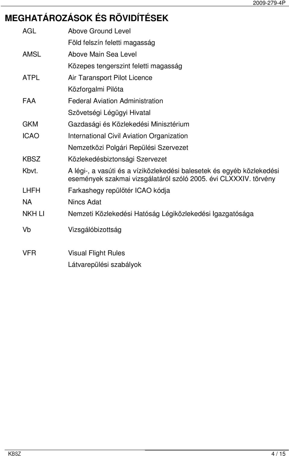 Administration Szövetségi Légügyi Hivatal Gazdasági és Közlekedési Minisztérium International Civil Aviation Organization Nemzetközi Polgári Repülési Szervezet Közlekedésbiztonsági Szervezet