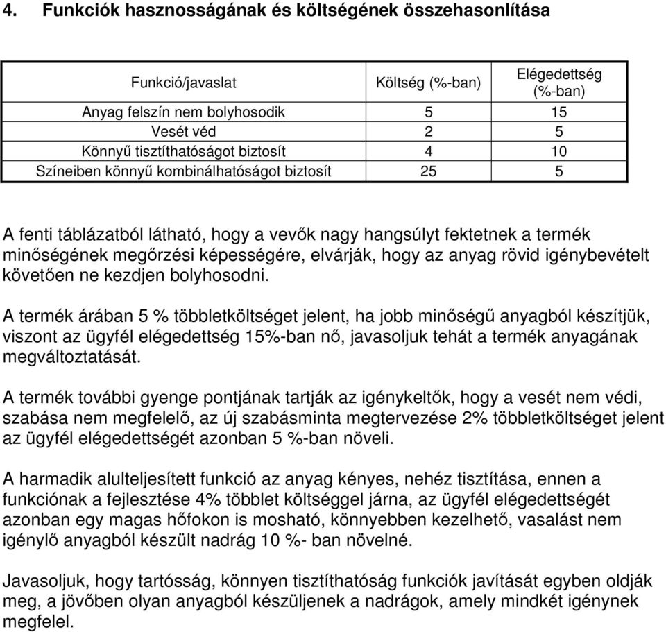 igénybevételt követıen ne kezdjen bolyhosodni.