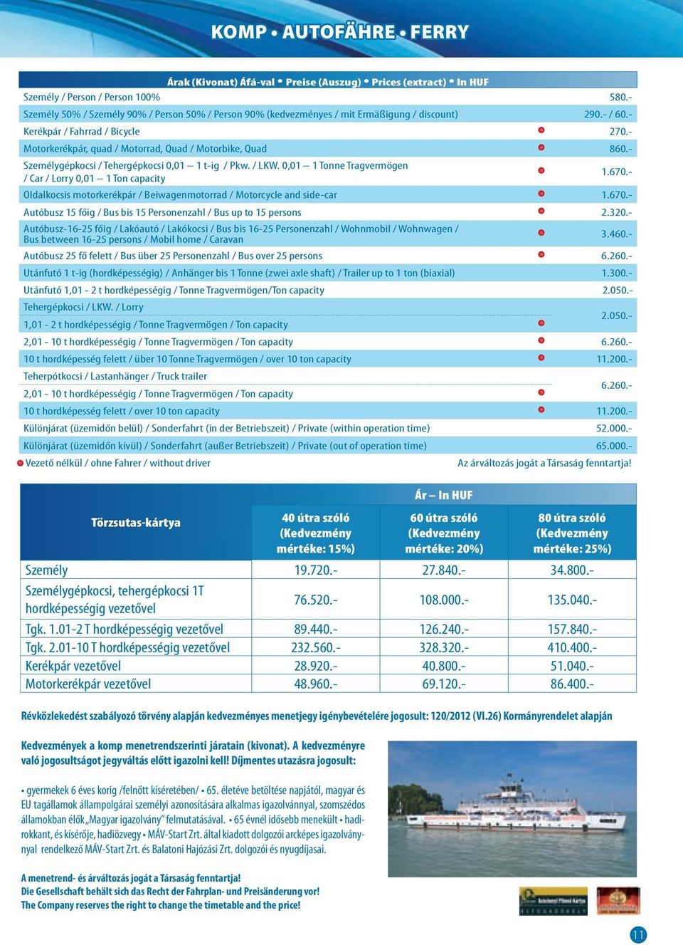 - Motorkerékpár, quad / Motorrad, Quad / Motorbike, Quad 860.- Személygépkocsi / Tehergépkocsi 0,01 1 t-ig / Pkw. / LKW. 0,01 1 Tonne Tragvermögen / Car / Lorry 0,01 1 Ton capacity 1.670.