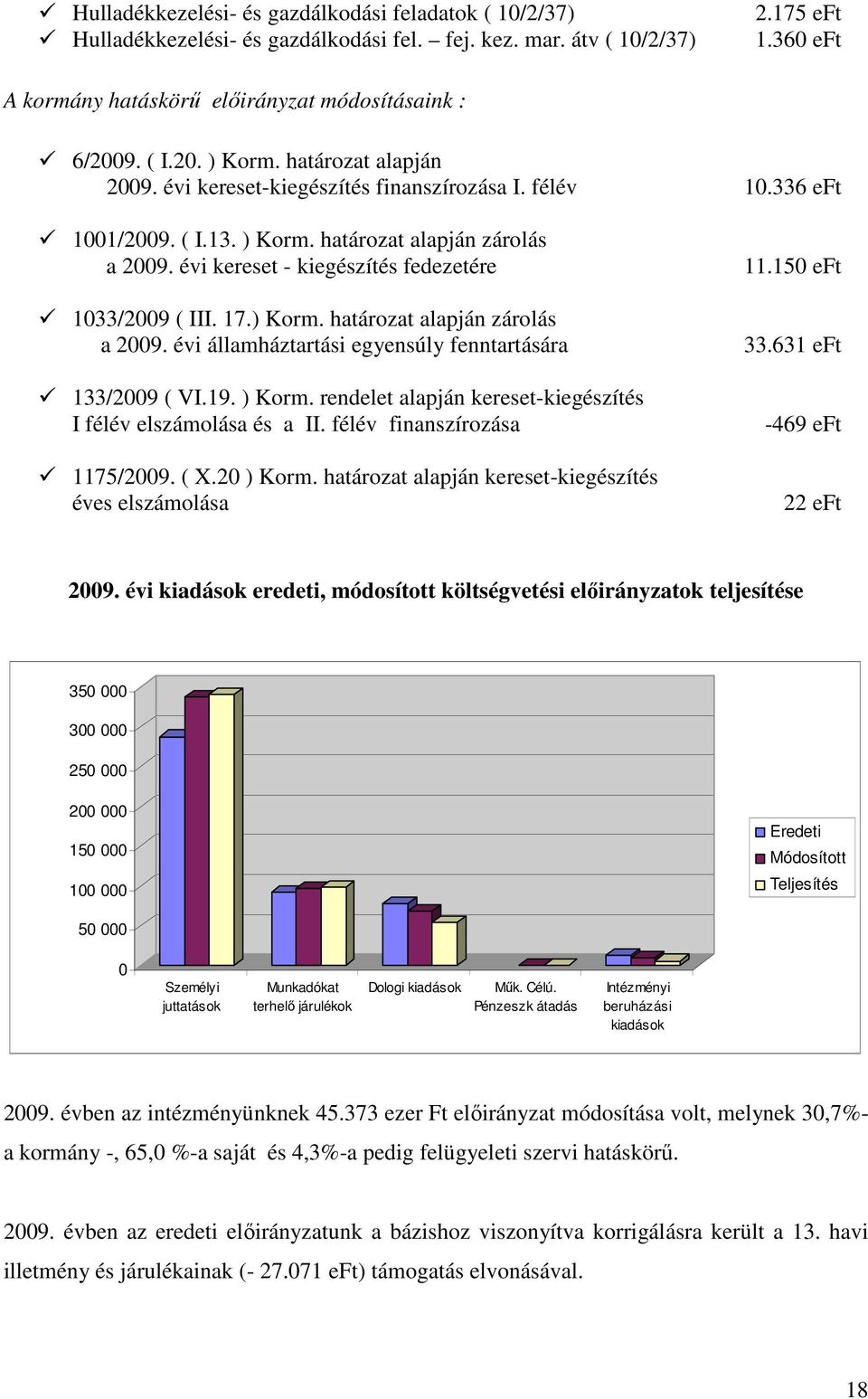 évi kereset - kiegészítés fedezetére 1033/2009 ( III. 17.) Korm. határozat alapján zárolás a 2009. évi államháztartási egyensúly fenntartására 133/2009 ( VI.19. ) Korm.