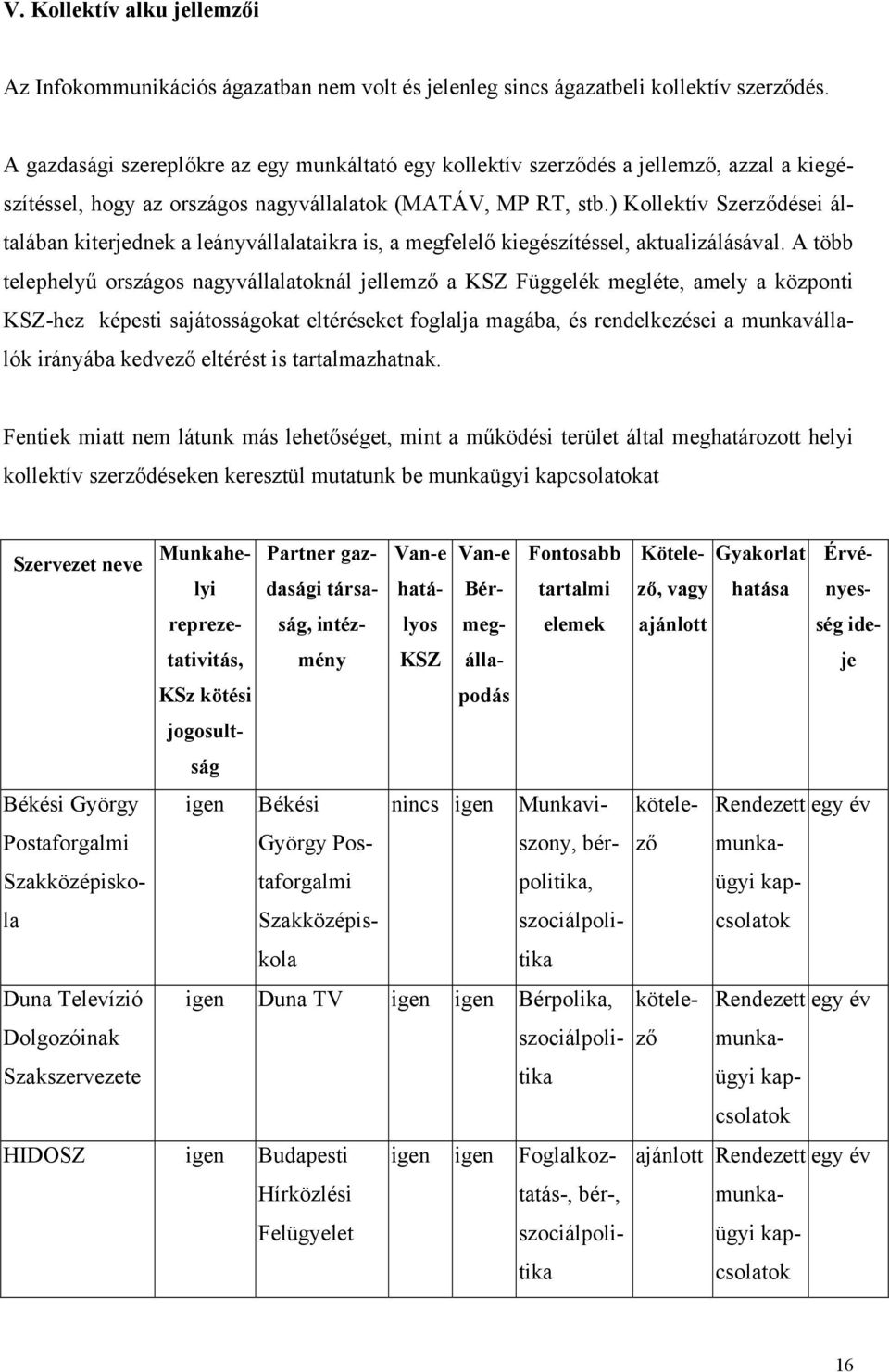 ) Kollektív Szerződései általában kiterjednek a leányvállalataikra is, a megfelelő kiegészítéssel, aktualizálásával.