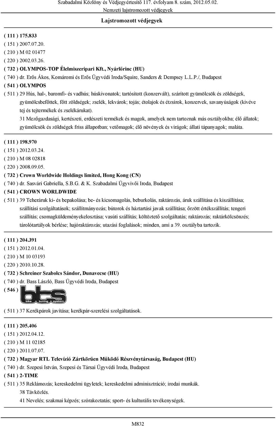 /, Budapest ( 541 ) OLYMPOS ( 511 ) 29 Hús, hal-, baromfi- és vadhús; húskivonatok; tartósított (konzervált), szárított gyümölcsök és zöldségek, gyümölcsbefőttek, főtt zöldségek; zselék, lekvárok;