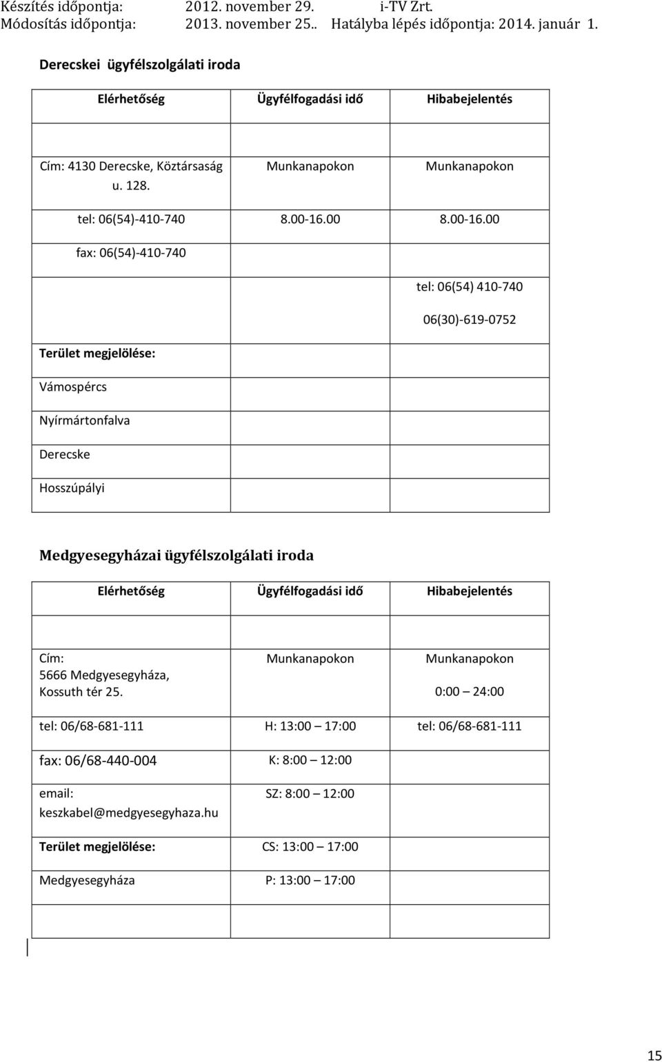 00 fax: 06(54)-410-740 tel: 06(54) 410-740 06(30)-619-0752 Vámospércs Nyírmártonfalva Derecske Hosszúpályi Medgyesegyházai