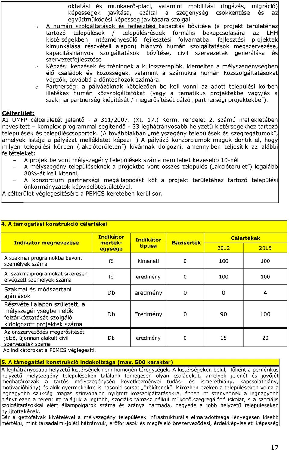 projektek kimunkálása részvételi alapon) hiányzó humán szolgáltatások megszervezése, kapacitáshiányos szolgáltatások bıvítése, civil szervezetek generálása és szervezetfejlesztése Képzés: képzések és