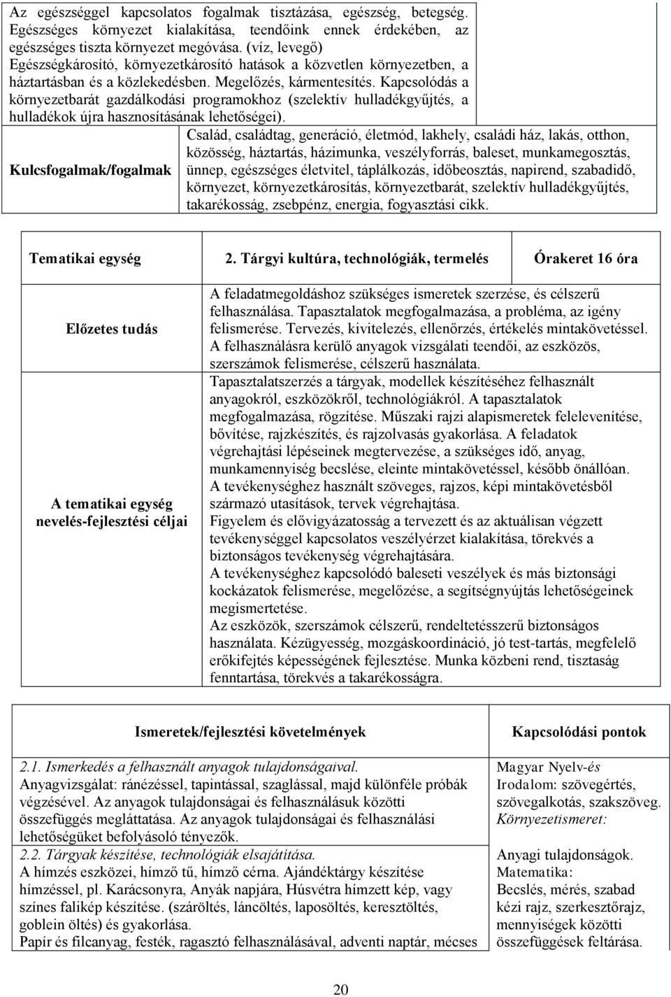 Kapcsolódás a környezetbarát gazdálkodási programokhoz (szelektív hulladékgyűjtés, a hulladékok újra hasznosításának lehetőségei).