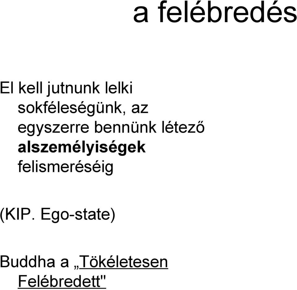 létező alszemélyiségek felismeréséig