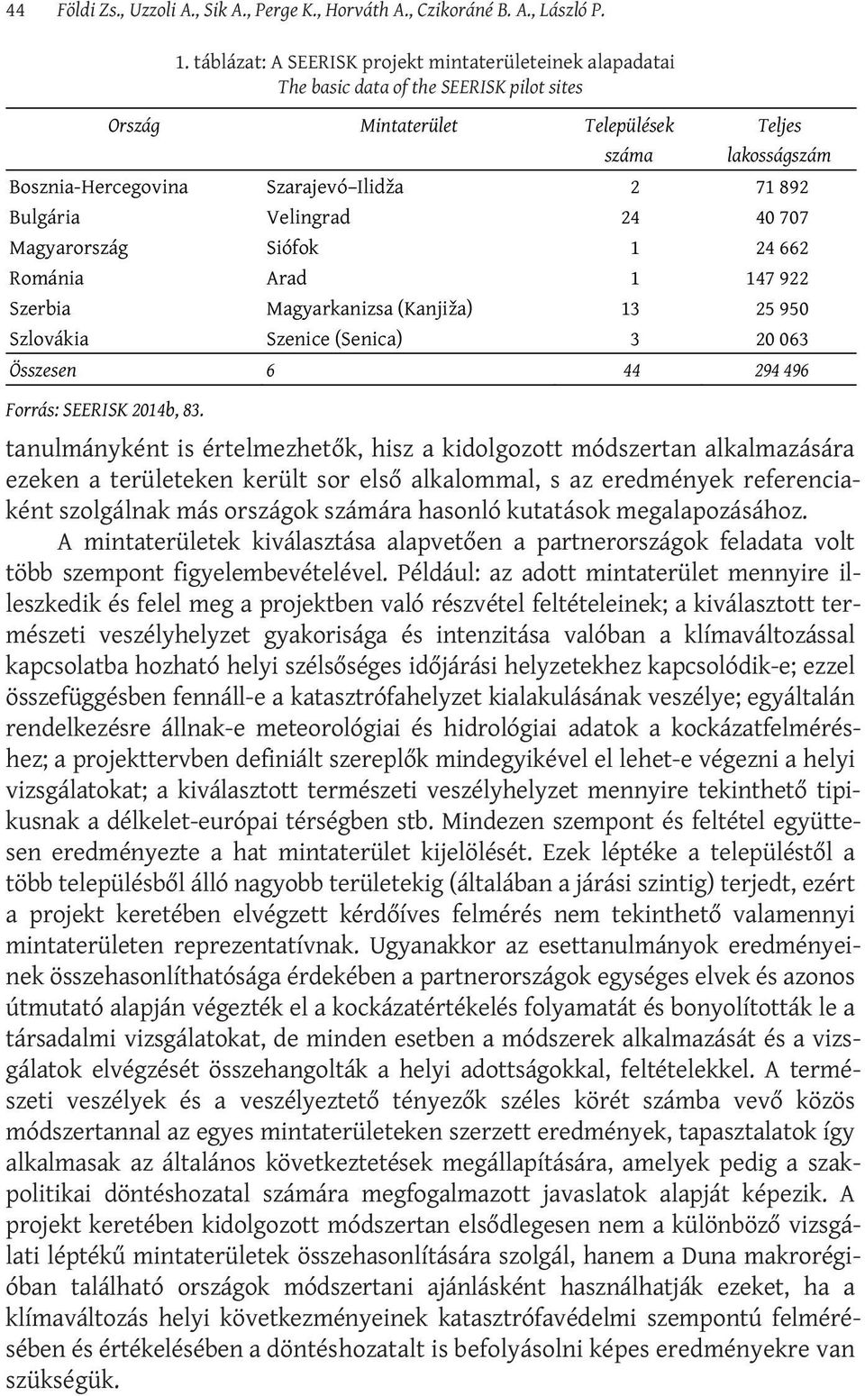 került sor első alkalommal, s az eredmények referenciaként szolgálnak más országok számára hasonló kutatások megalapozásához.