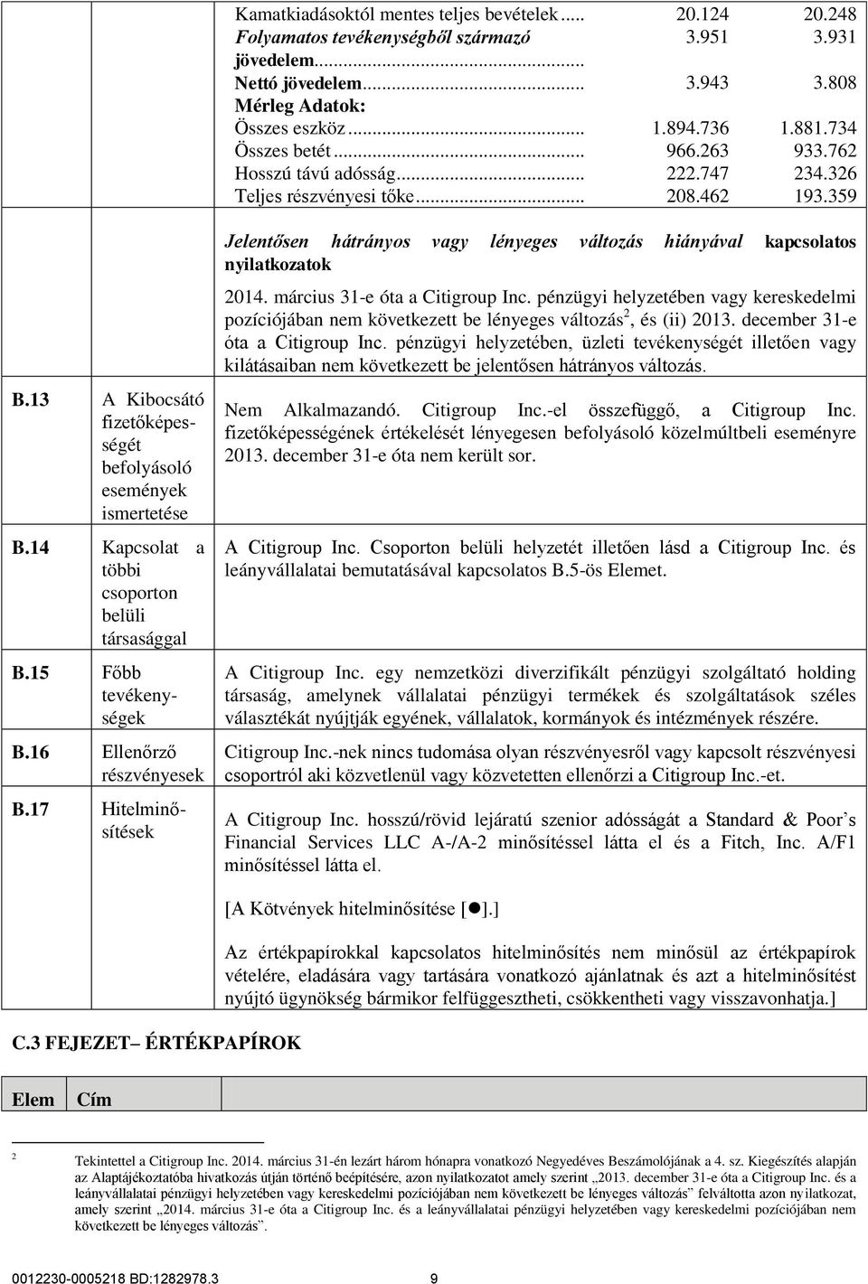 14 Kapcsolat a többi csoporton belüli társasággal B.15 Főbb tevékenységek B.16 Ellenőrző részvényesek B.