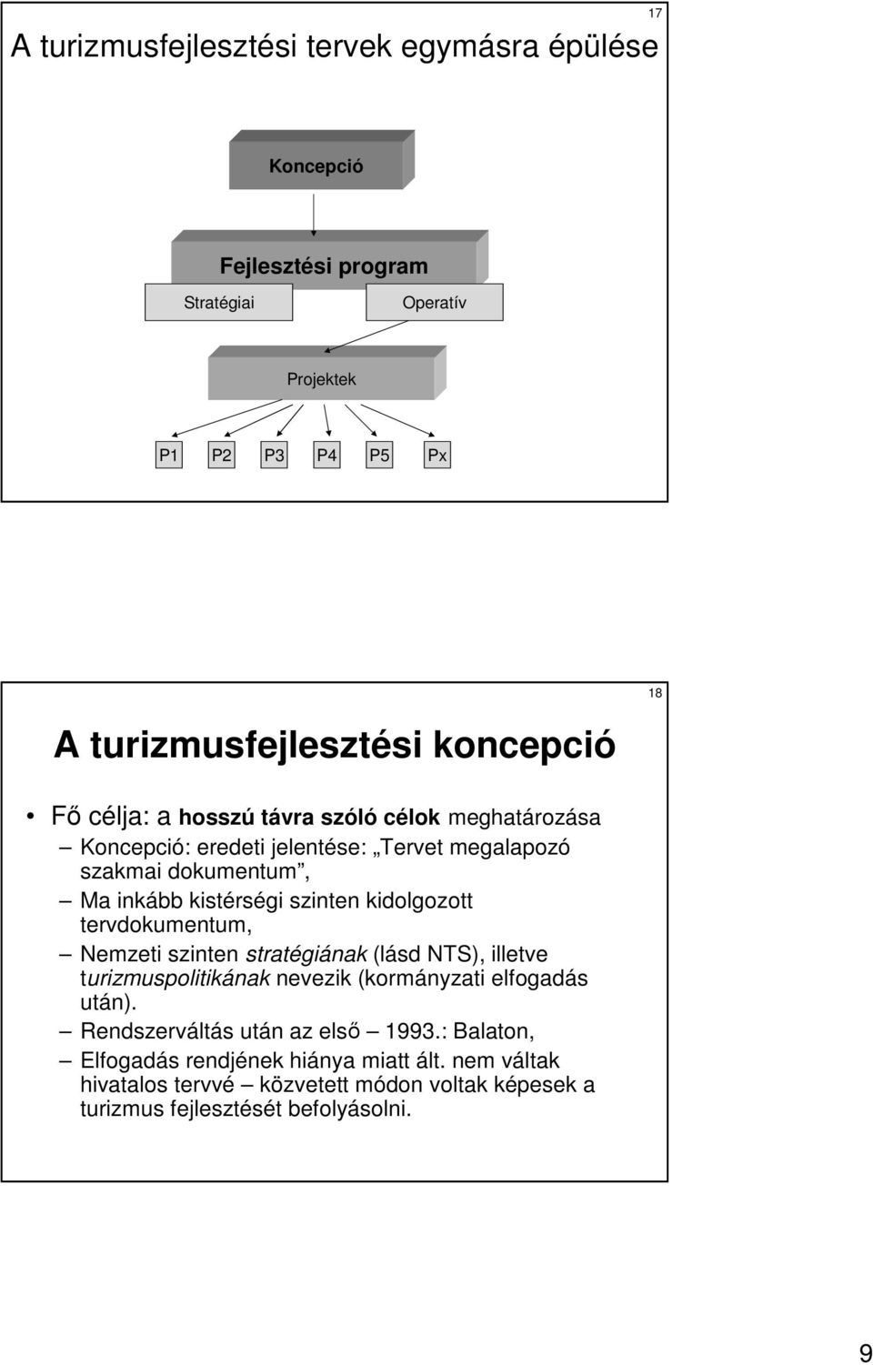 szinten kidolgozott tervdokumentum, Nemzeti szinten stratégiának (lásd NTS), illetve turizmuspolitikának nevezik (kormányzati elfogadás után).