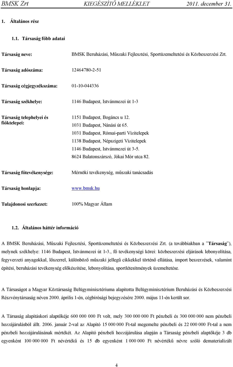 1031 Budapest, Nánási út 65. 1031 Budapest, Római-parti Vizitelepek 1138 Budapest, Népszigeti Vizitelepek 1146 Budapest, Istvánmezei út 3-5. 8624 Balatonszárszó, Jókai Mór utca 82.