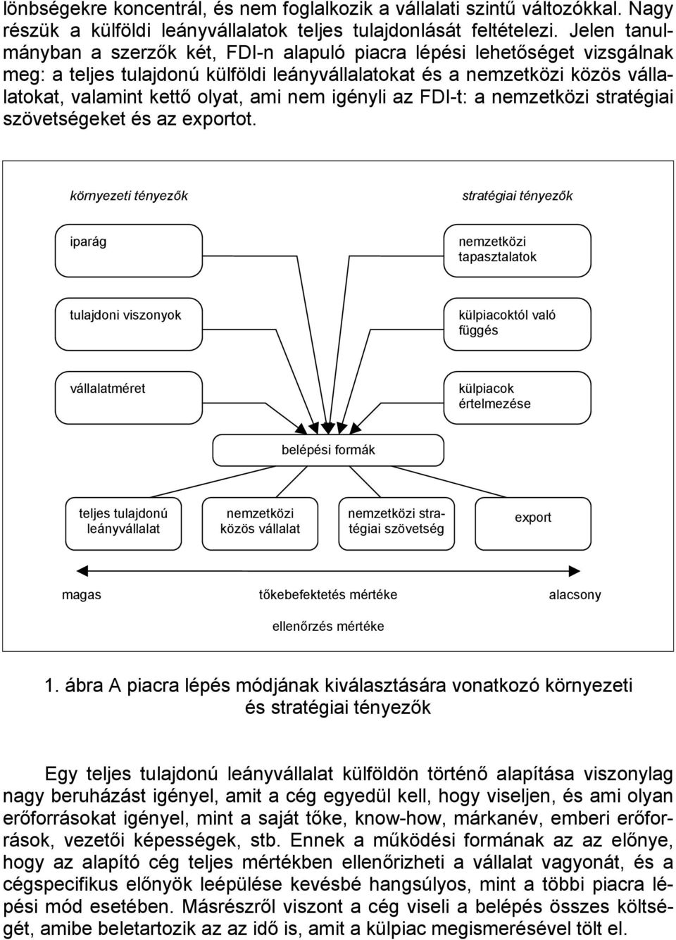 nem igényli az FDI-t: a nemzetközi stratégiai szövetségeket és az exportot.