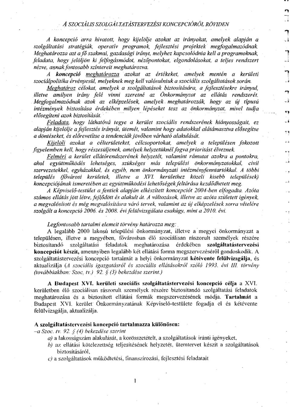 Meghatározza azt a fő szakmai, gazdasági irányt, melyhez kapcsolódnia kell a programoknak, feladata, hogy jelöljön ki felfogásmódot, nézőpontokat, elgondolásokat, a teljes rendszert nézve, annak