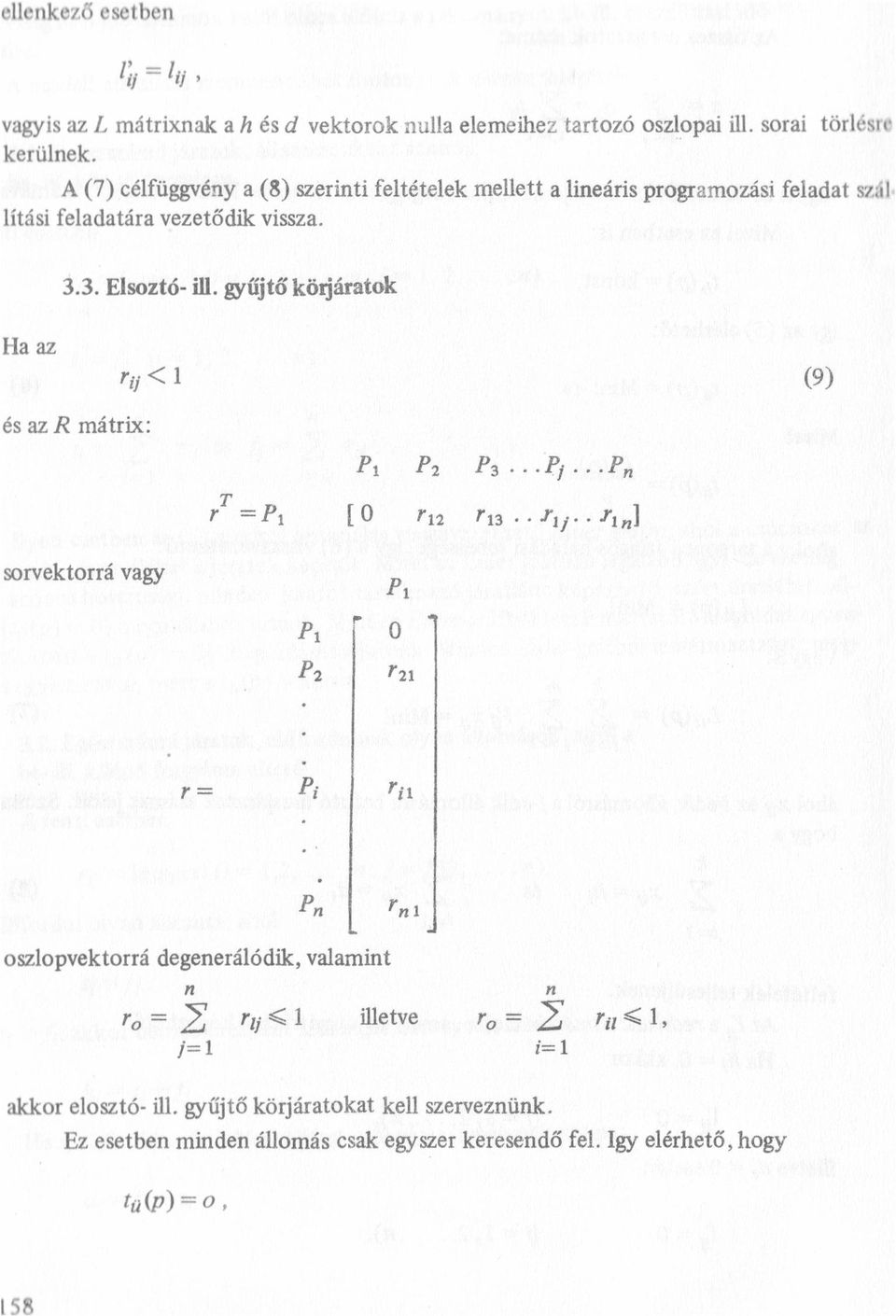 gyűjtő körjáratok Ha az ffi < ésazrmátrix: P P2 P3...P,...P T P' :P fn f'3..j',-.