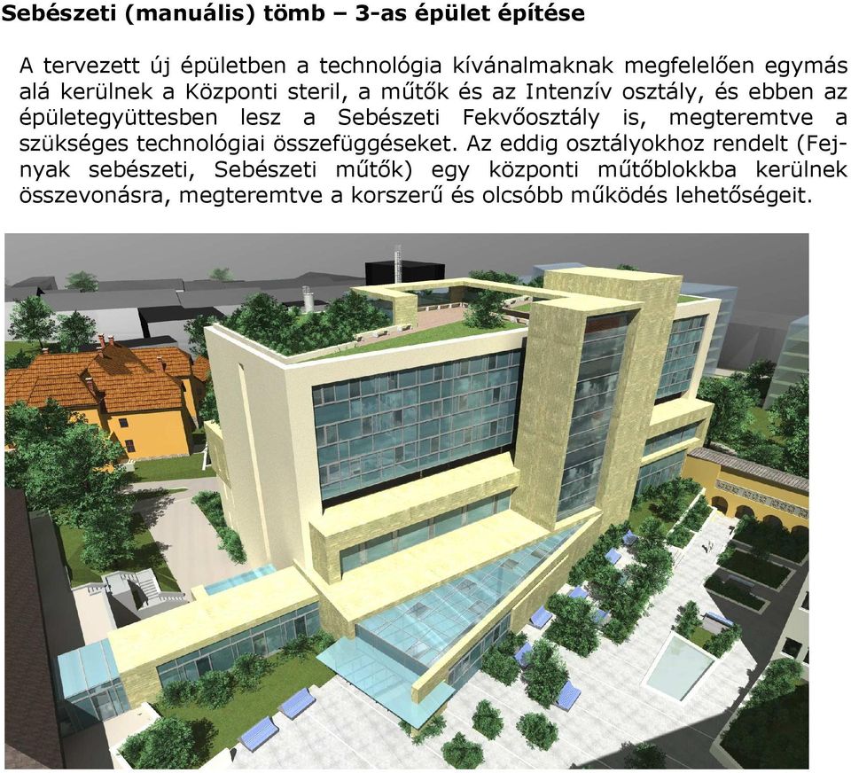 Fekvőosztály is, megteremtve a szükséges technológiai összefüggéseket.