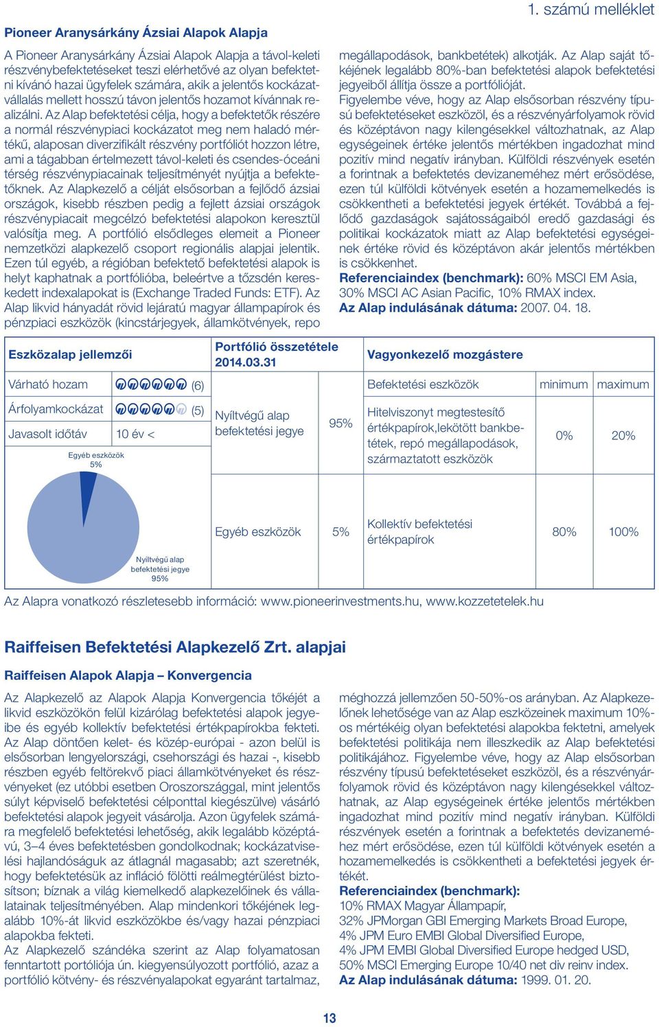 Az Alap befektetési célja, hogy a befektetők részére a normál részvénypiaci kockázatot meg nem haladó mértékű, alaposan diverzifikált részvény portfóliót hozzon létre, ami a tágabban értelmezett