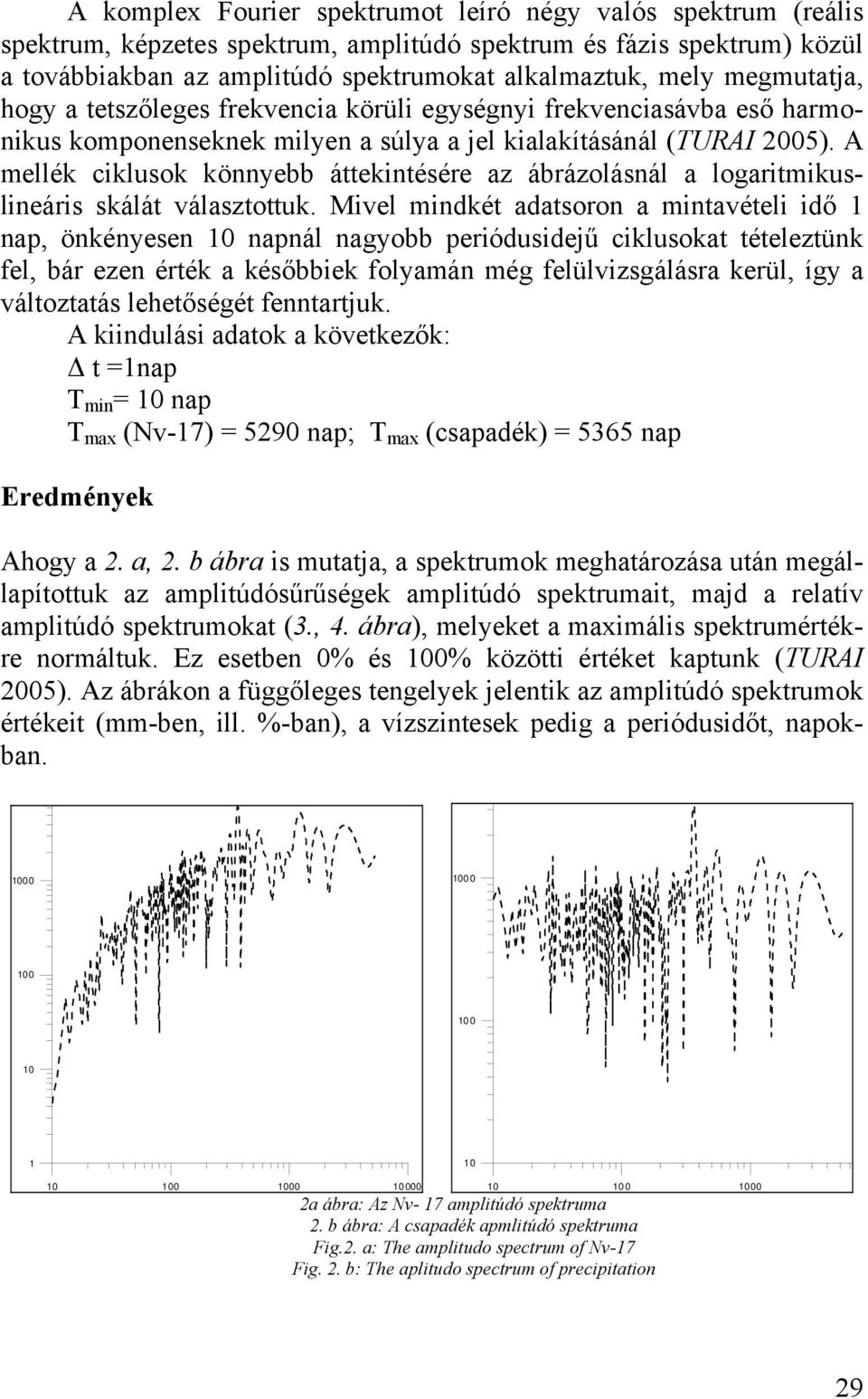 A mellék ciklusok könnyebb áttekintésére az ábrázolásnál a logaritmikuslineáris skálát választottuk.