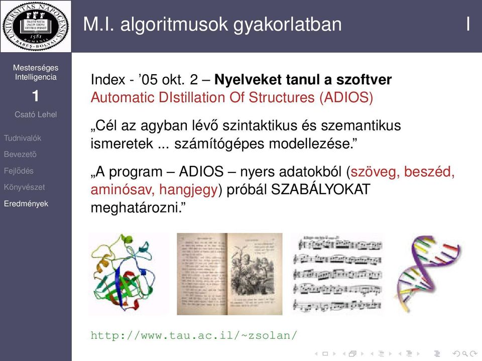 agyban lévő szintaktikus és szemantikus ismeretek... számítógépes modellezése.