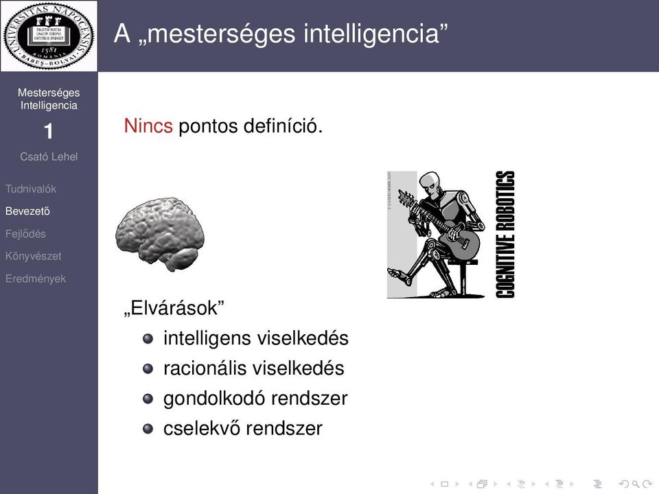 Elvárások intelligens viselkedés