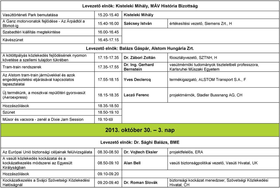 15 A kötöttpályás közlekedés fejlődésének nyomon követése a szellemi tulajdon tükrében Tram-train rendszerek 17.35-17.