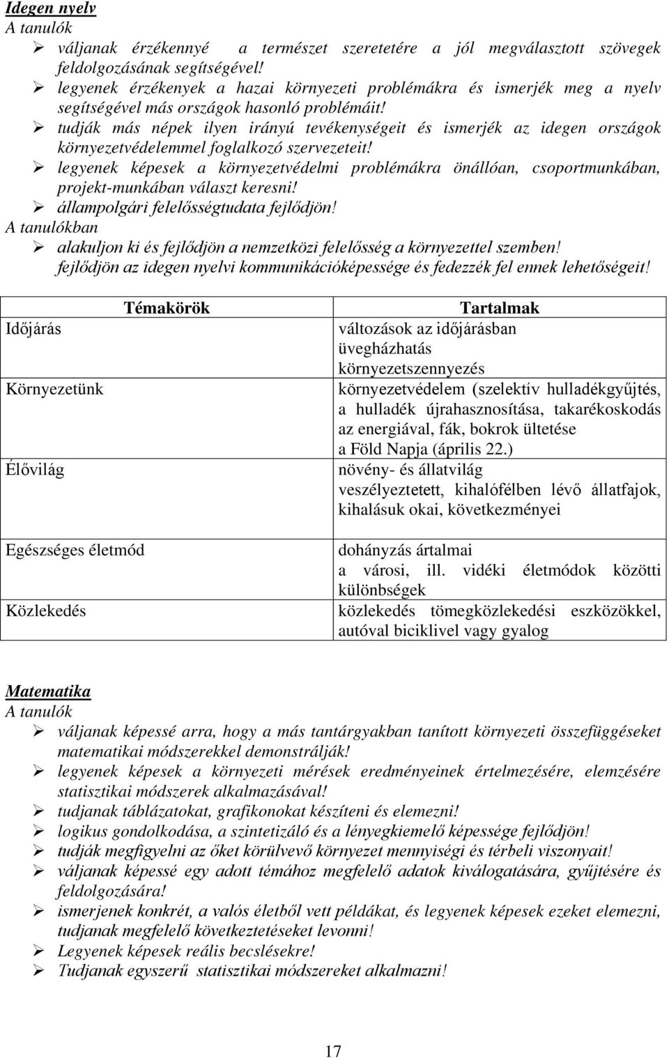 tudják más népek ilyen irányú tevékenységeit és ismerjék az idegen országok környezetvédelemmel foglalkozó szervezeteit!