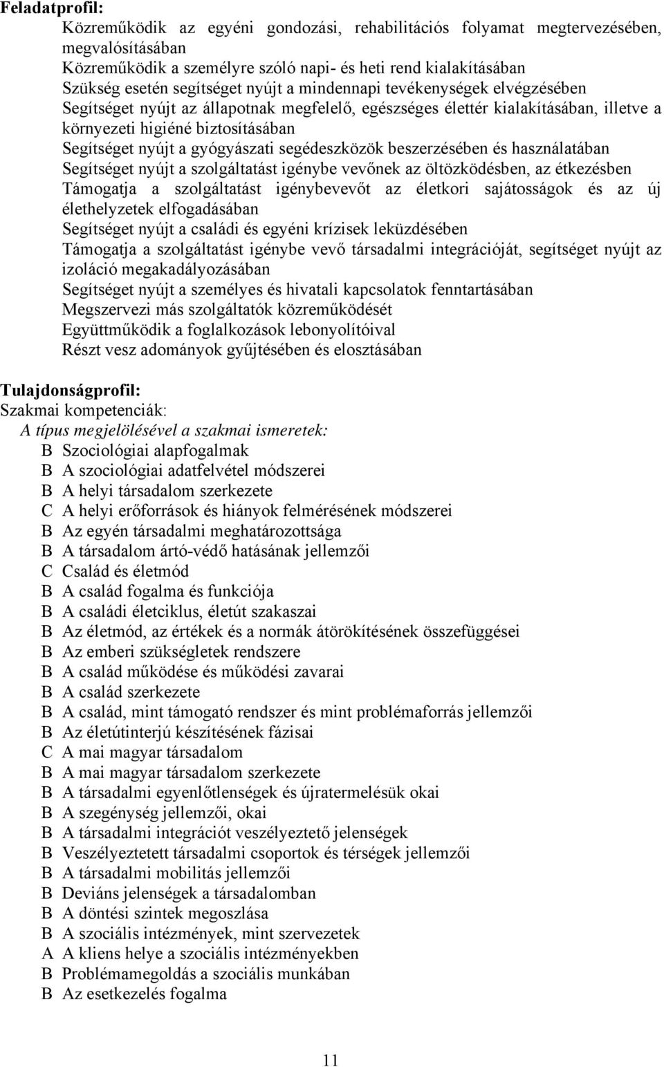 segédeszközök beszerzésében és használatában Segítséget nyújt a szolgáltatást igénybe vevőnek az öltözködésben, az étkezésben Támogatja a szolgáltatást igénybevevőt az életkori sajátosságok és az új