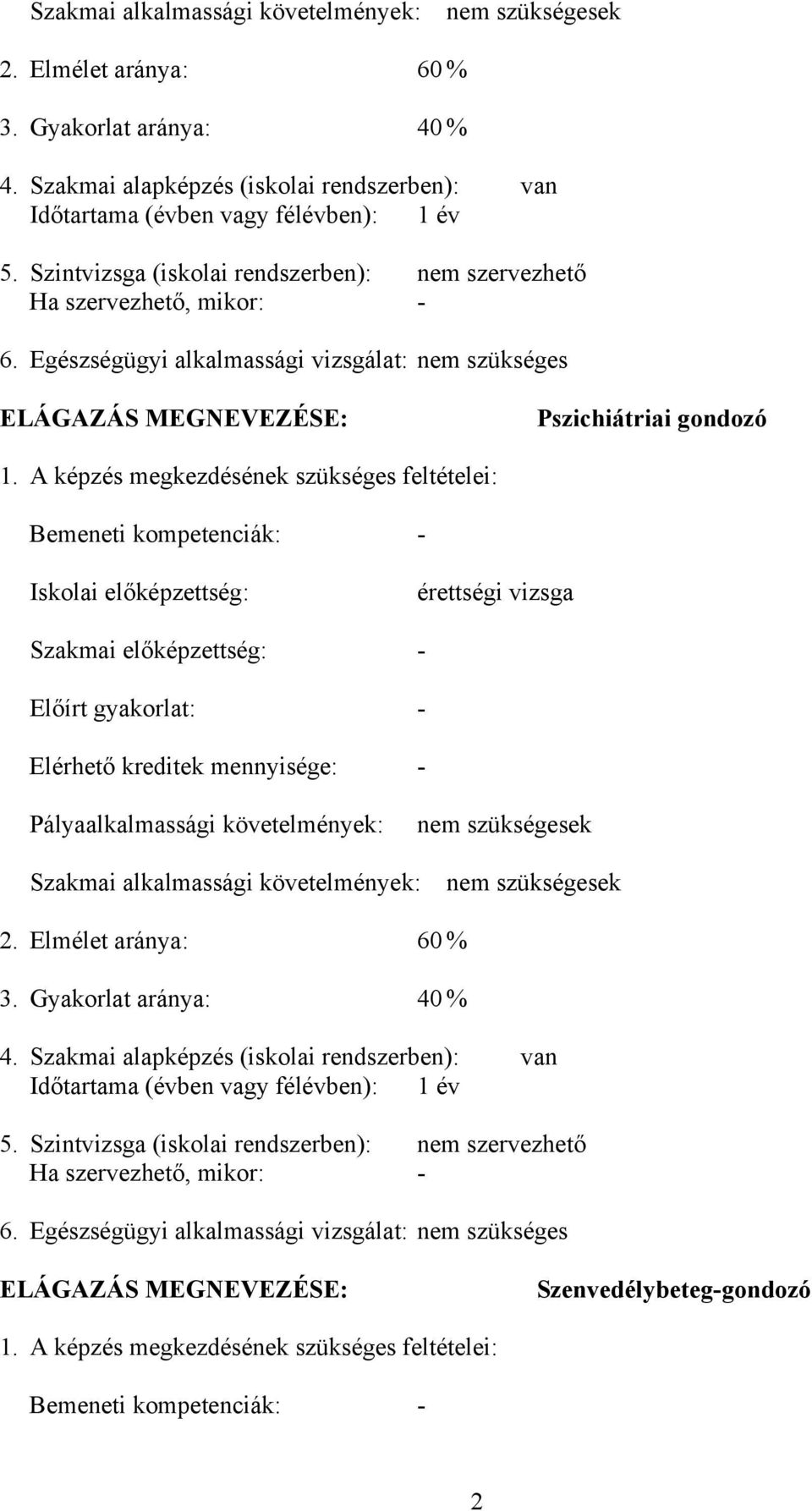 A képzés megkezdésének szükséges feltételei: Bemeneti kompetenciák: - Iskolai előképzettség: érettségi vizsga Szakmai előképzettség: - Előírt gyakorlat: - Elérhető kreditek mennyisége: -