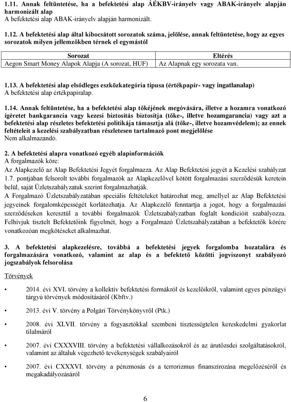 HUF) Eltérés Az Alapnak egy sorozata van. 1.13. A befektetési alap elsődleges eszközkategória típusa (értékpapír- vagy ingatlanalap) A befektetési alap értékpapíralap. 1.14.