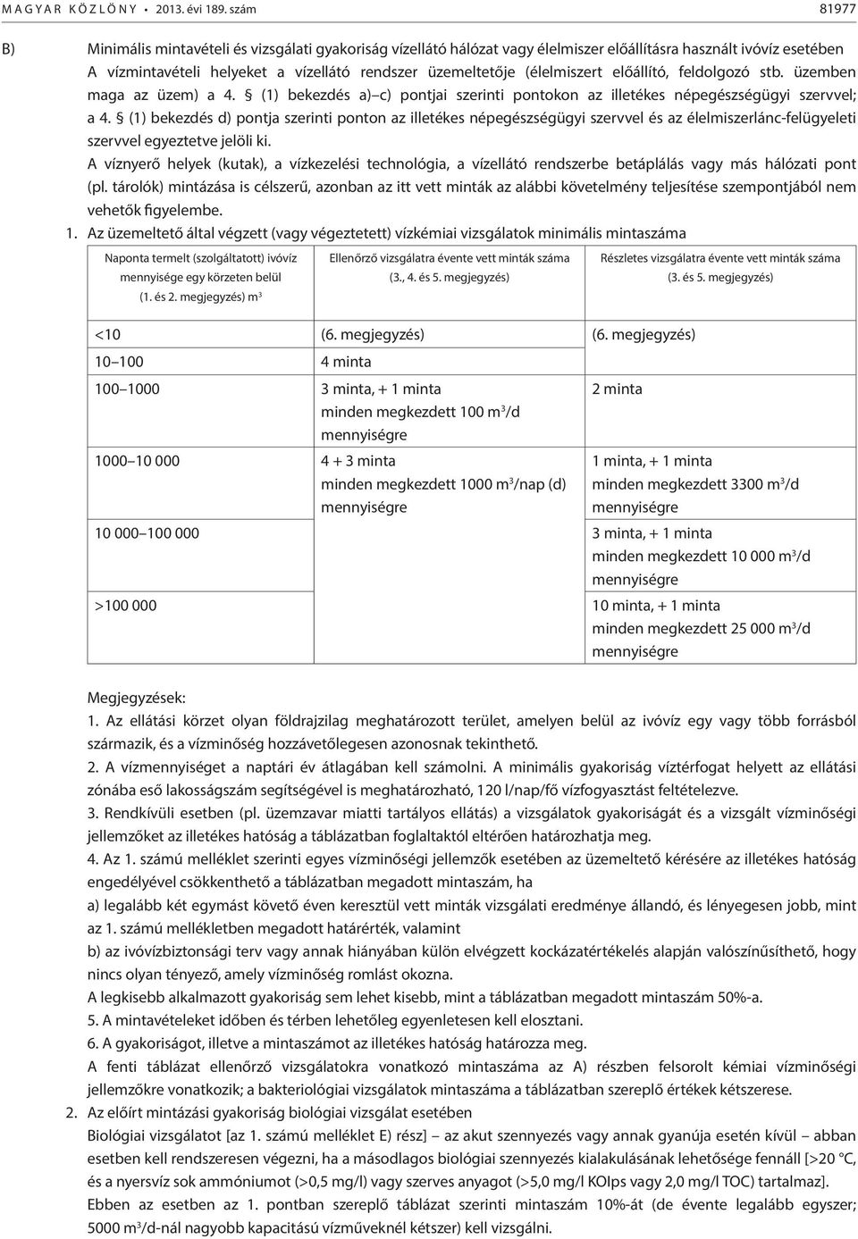 (élelmiszert előállító, feldolgozó stb. üzemben maga az üzem) a 4. (1) bekezdés a) c) pontjai szerinti pontokon az illetékes népegészségügyi szervvel; a 4.