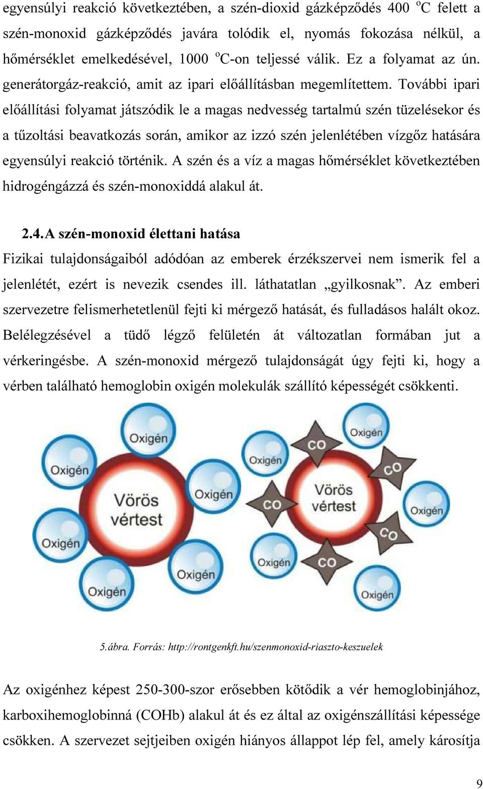 Tvábbi ipari előállítási flyamat játszódik le a magas nedvesség tartalmú szén tüzelésekr és a tűzltási beavatkzás srán, amikr az izzó szén jelenlétében vízgőz hatására egyensúlyi reakció történik.