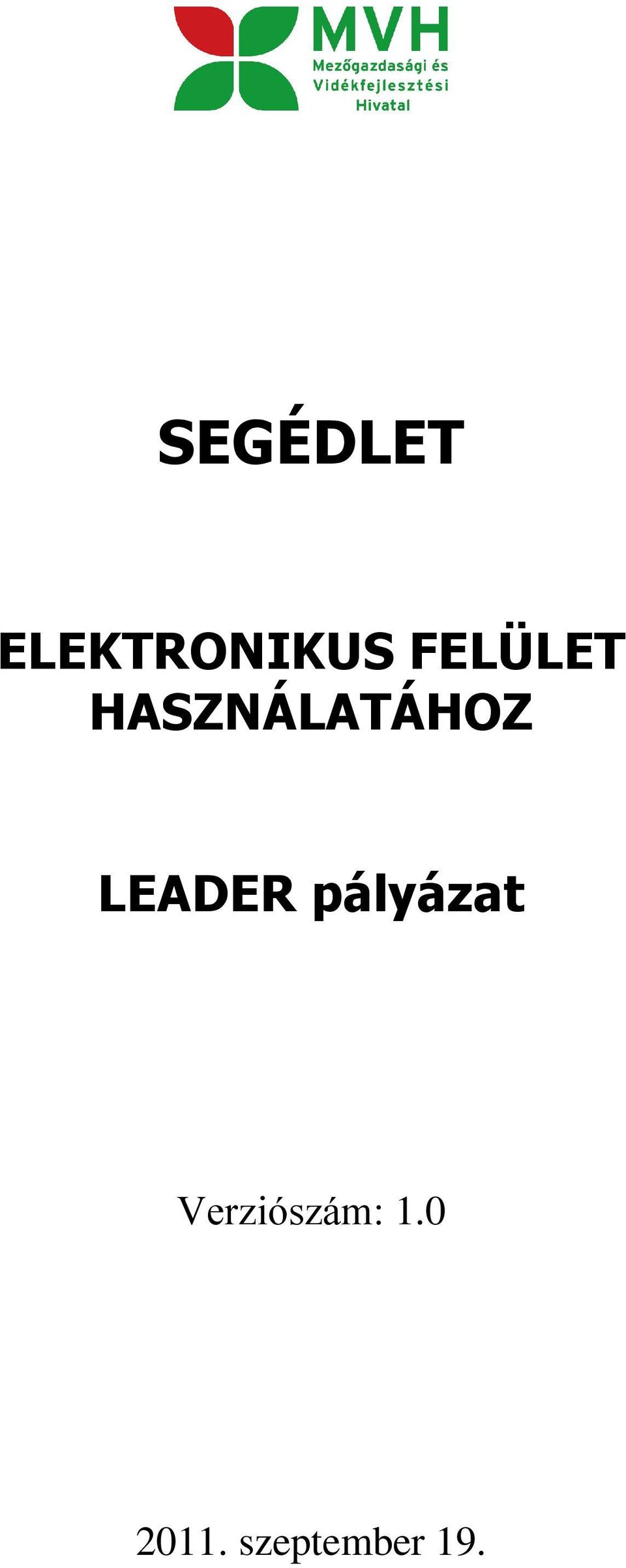 LEADER pályázat