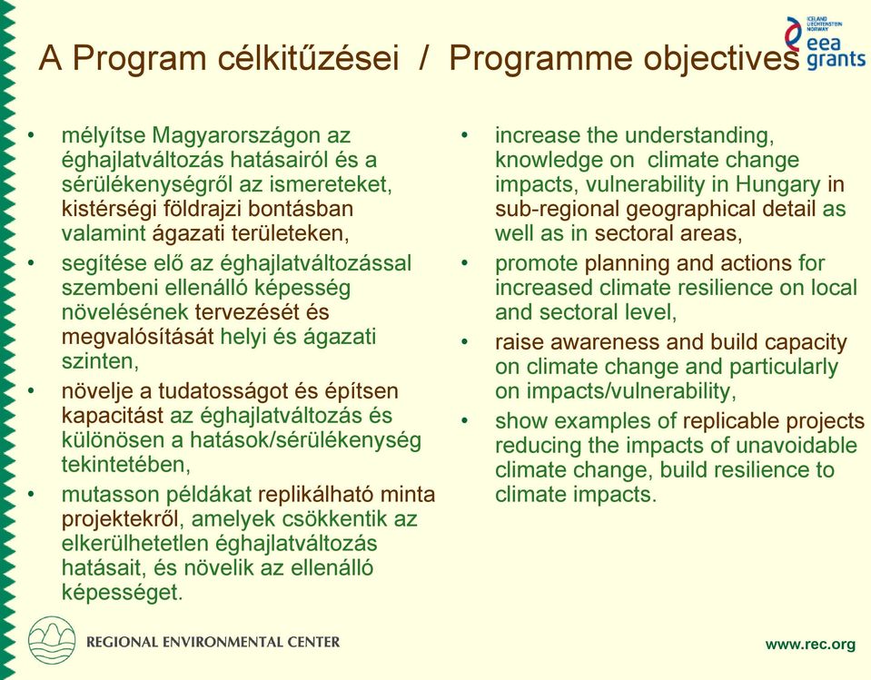 különösen a hatások/sérülékenység tekintetében, mutasson példákat replikálható minta projektekről, amelyek csökkentik az elkerülhetetlen éghajlatváltozás hatásait, és növelik az ellenálló képességet.