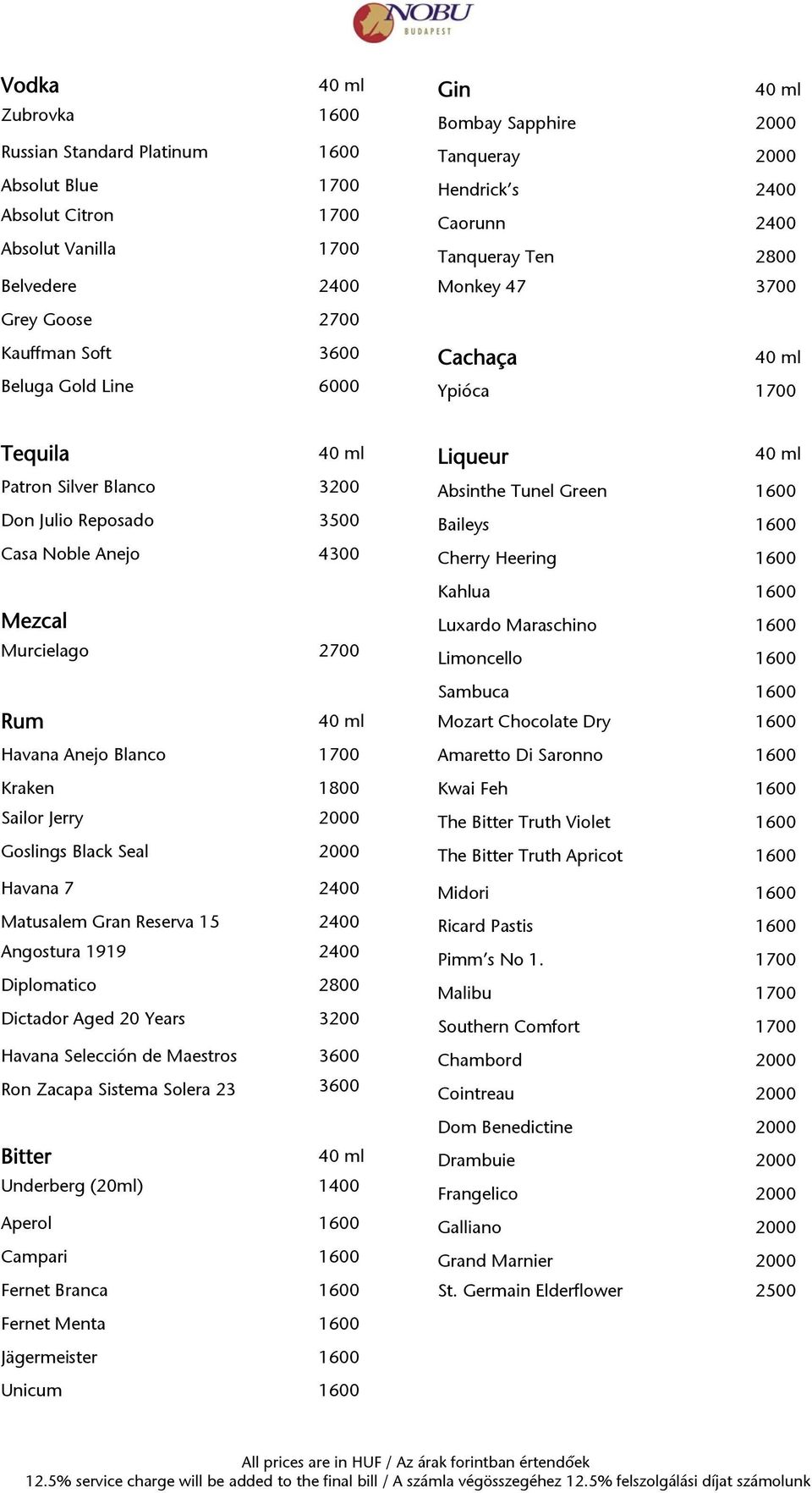 1700 Kraken 1800 Sailor Jerry 2000 Goslings Black Seal 2000 Havana 7 2400 Matusalem Gran Reserva 15 2400 Angostura 1919 2400 Diplomatico 2800 Dictador Aged 20 Years 3200 Havana Selección de Maestros