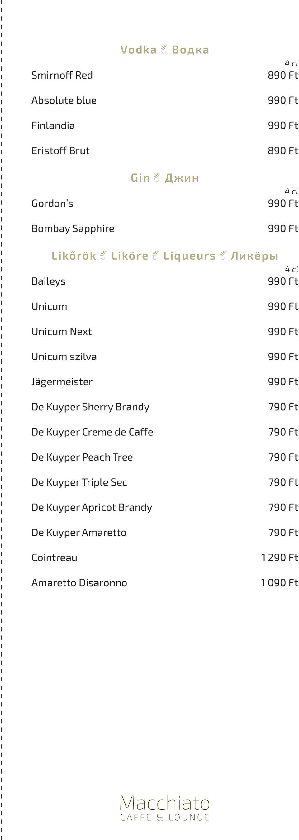 Kuyper Sherry Brandy De Kuyper Creme de Caffe De Kuyper Peach Tree De Kuyper Triple Sec De Kuyper Apricot