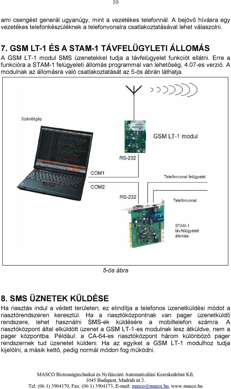 07-es verzió. A modulnak az állomásra való csatlakoztatását az 5-ös ábrán láthatja. 5-ös ábra 8.