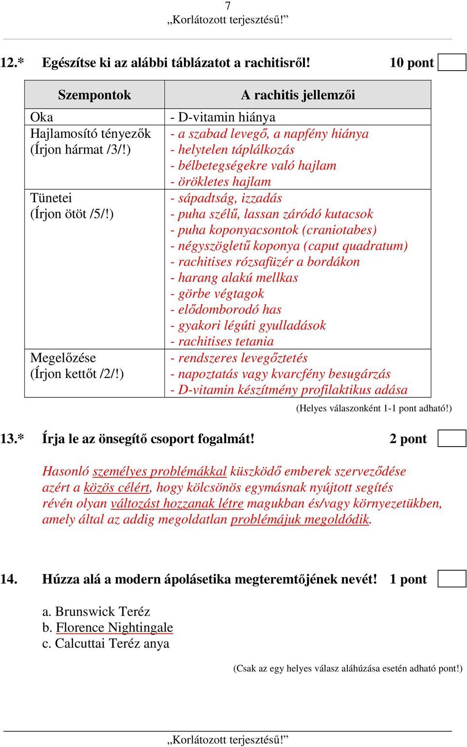 kutacsok - puha koponyacsontok (craniotabes) - négyszögletű koponya (caput quadratum) - rachitises rózsafüzér a bordákon - harang alakú mellkas - görbe végtagok - elődomborodó has - gyakori légúti