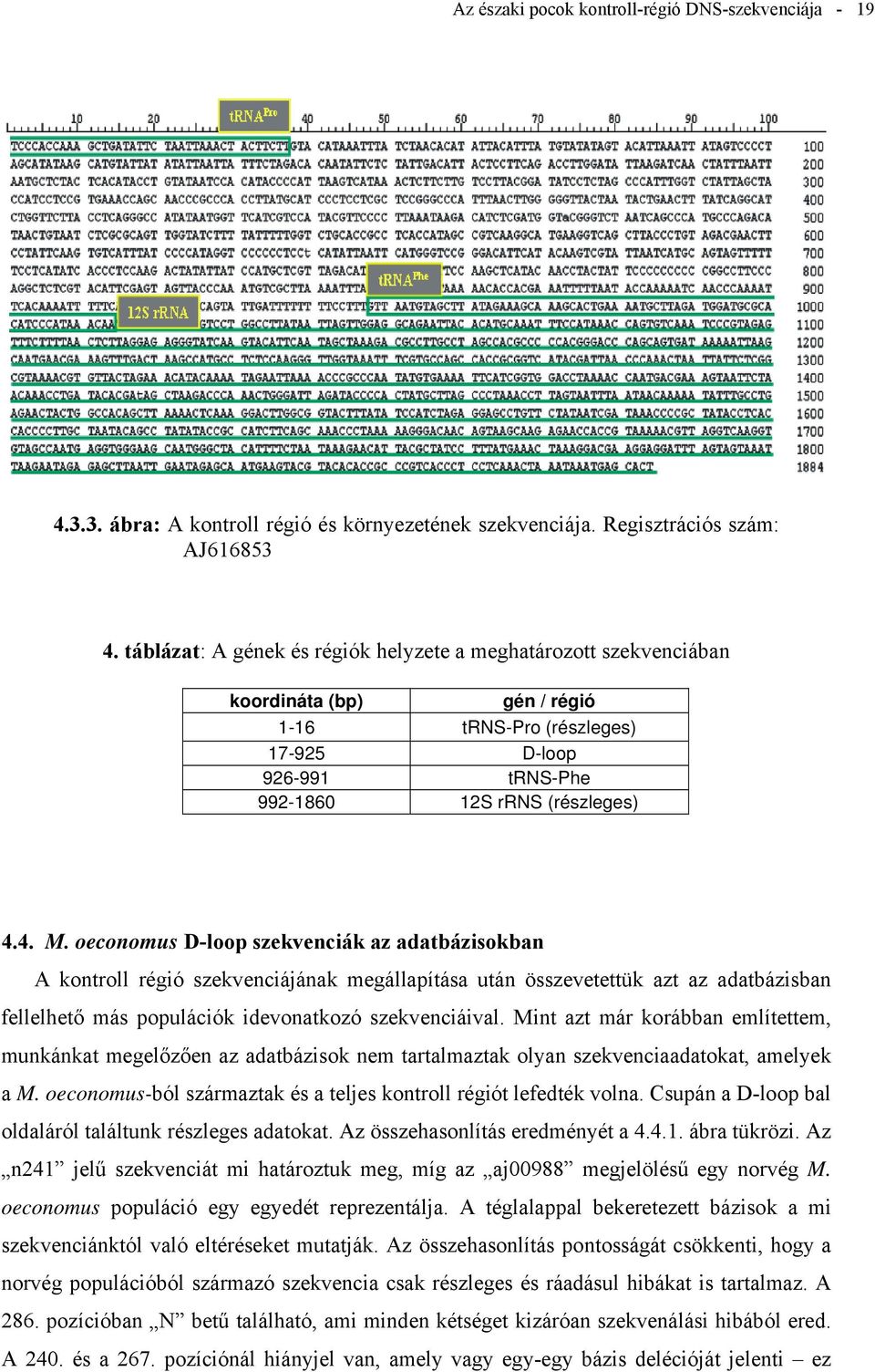 oeconomus D-loop szekvenciák az adatbázisokban A kontroll régió szekvenciájának megállapítása után összevetettük azt az adatbázisban fellelhető más populációk idevonatkozó szekvenciáival.